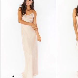 Showmeyourmumu Champagne Satin Tuscany Maxi Slip Dress